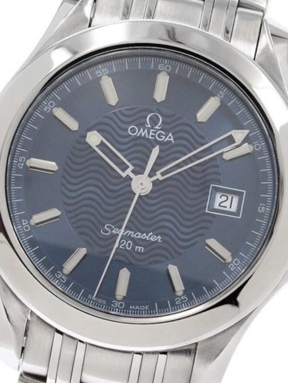 OMEGA Seamaster120 2511.81 Date Navy Dial Quartz Men's Watch_954866